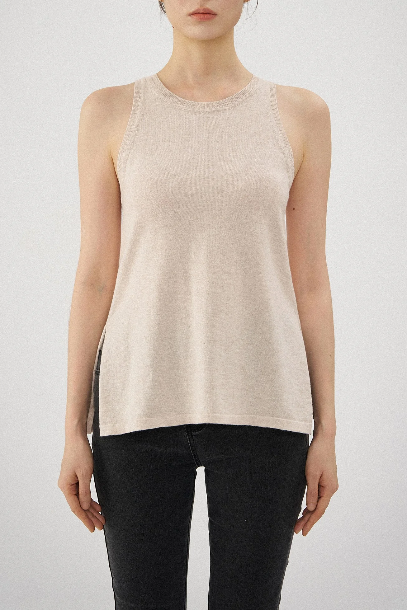Aleger N.2140 Cashmere Blend Beach Tank - Prosecco