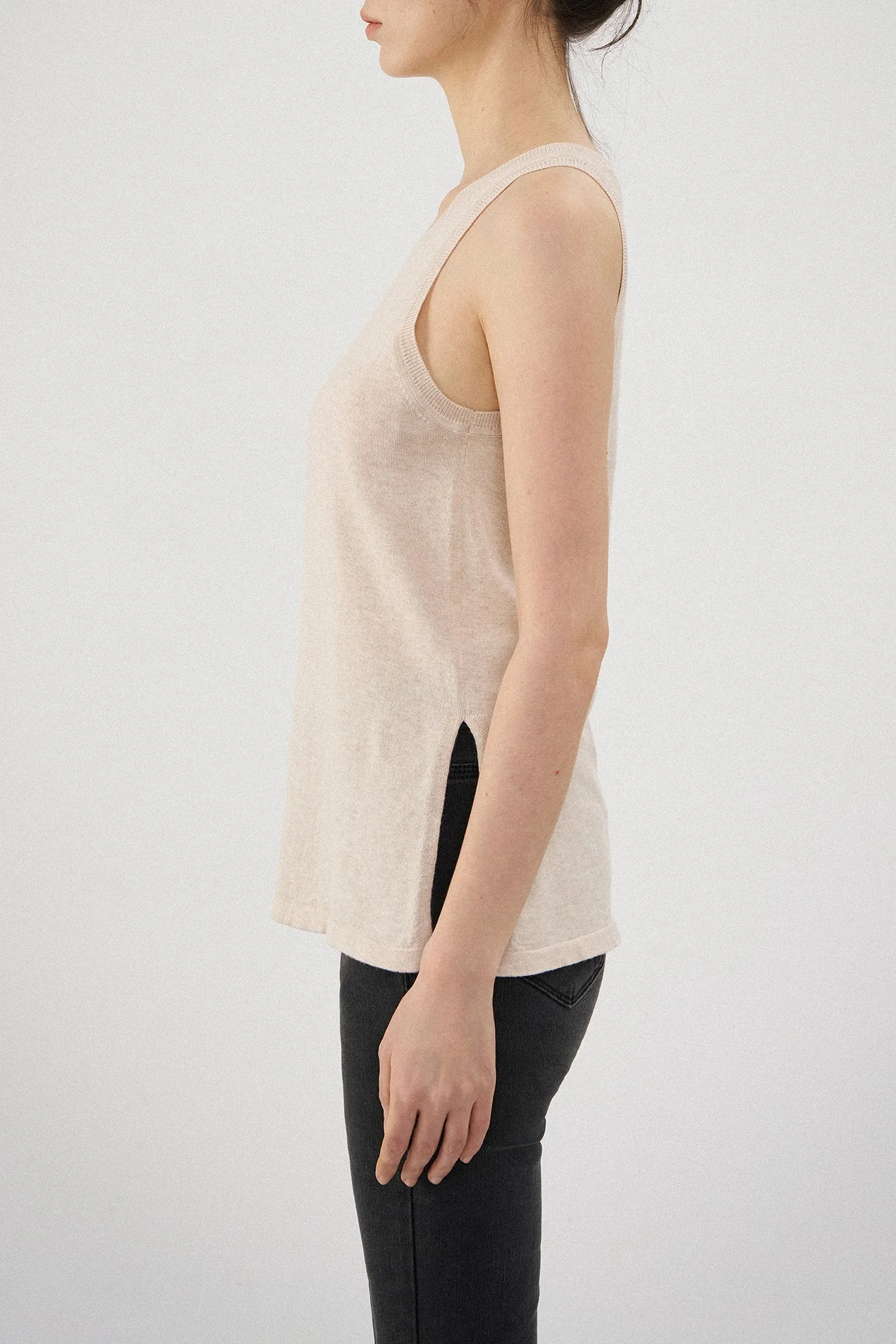 Aleger N.2140 Cashmere Blend Beach Tank - Prosecco - Image 2
