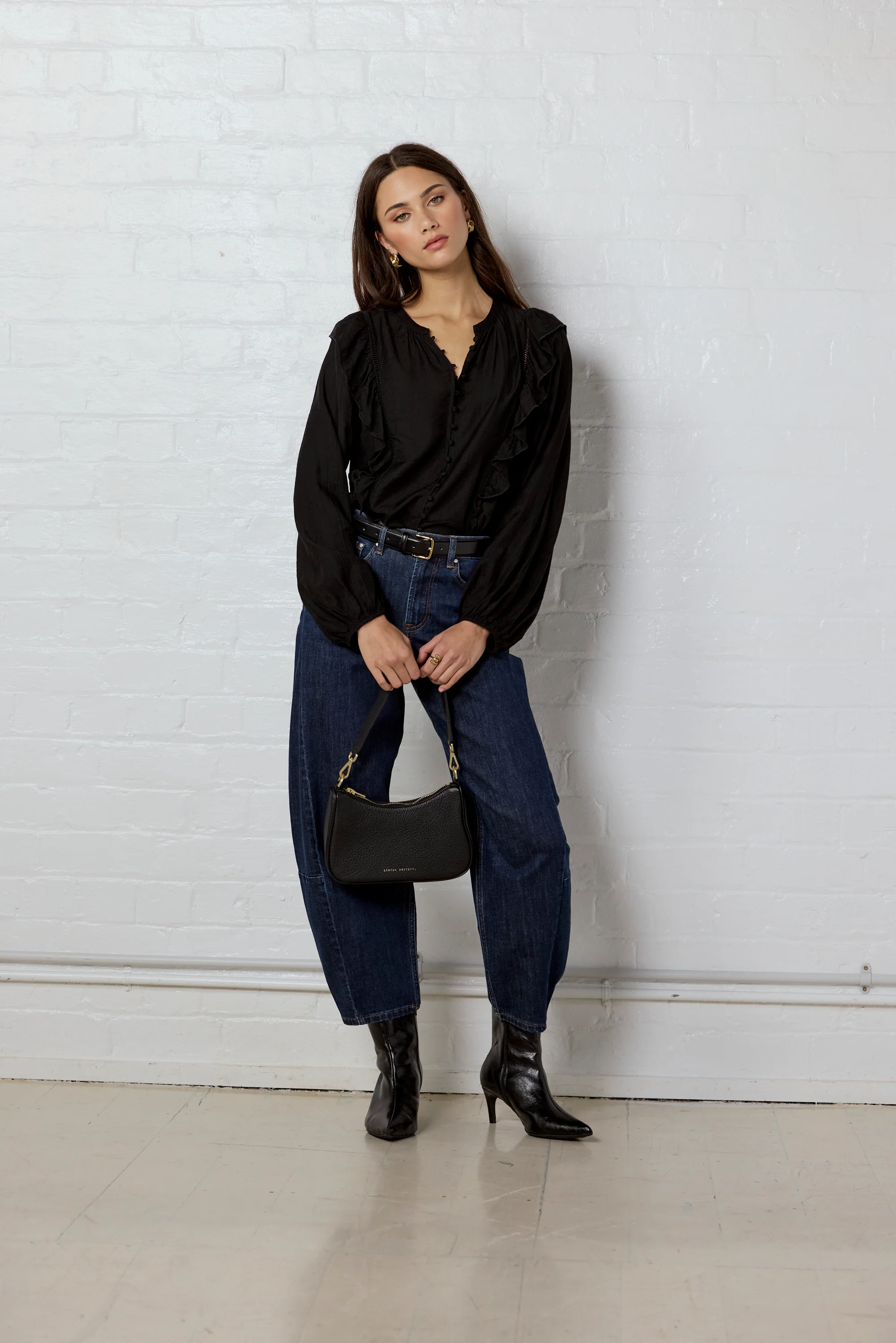 Among The Brave Graduate Stretch Barrel Jeans - Dark Blue