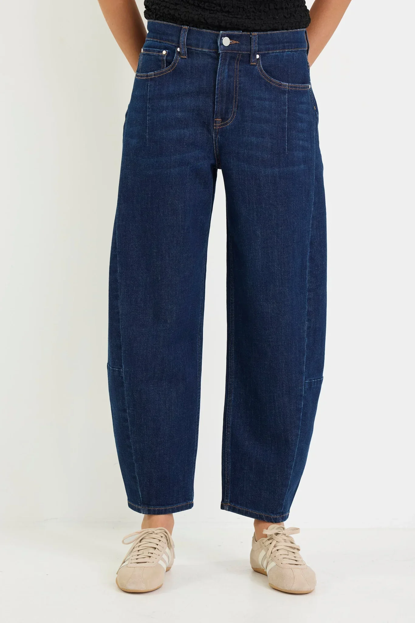 Among The Brave Graduate Stretch Barrel Jeans - Dark Blue - Image 4