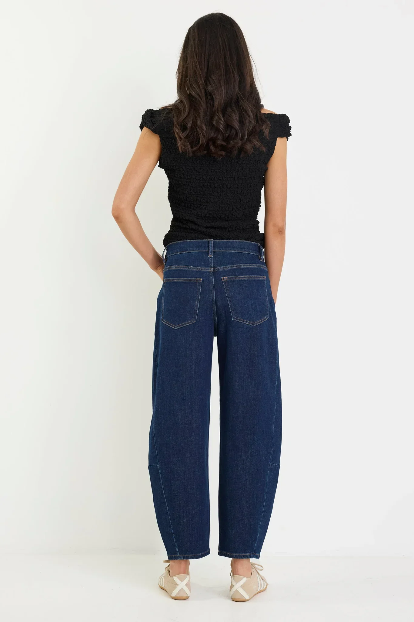 Among The Brave Graduate Stretch Barrel Jeans - Dark Blue - Image 5