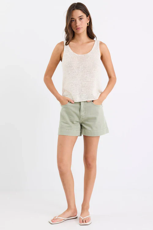 Among The Brave Rumble Denim Shorts - Khaki - Image 3