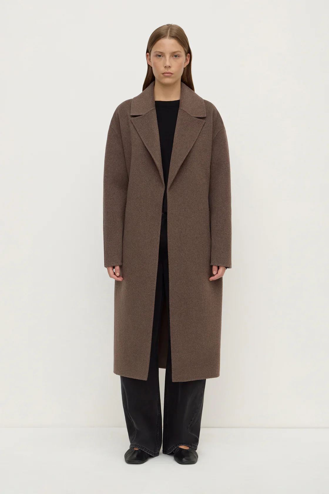 Assembly Label Ivy 100% Wool Coat - Oak