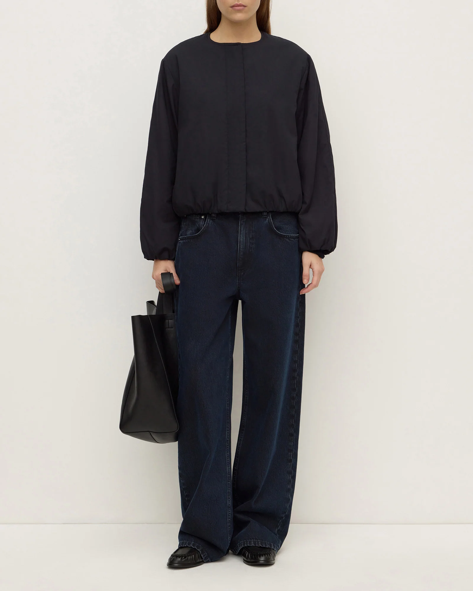 Assembly Label Zoie Padded Bomber Jacket - Navy - Image 3