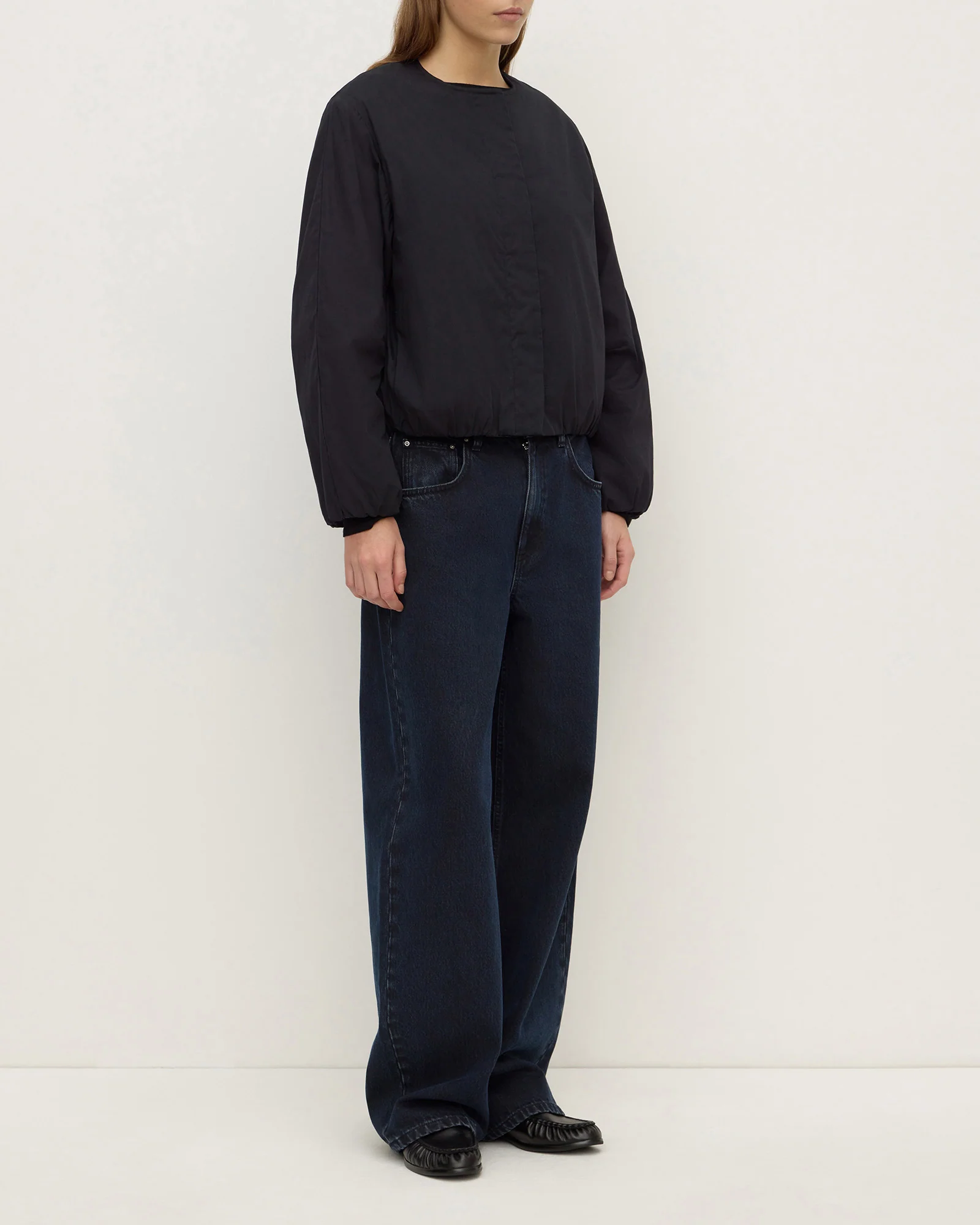 Assembly Label Zoie Padded Bomber Jacket - Navy - Image 4