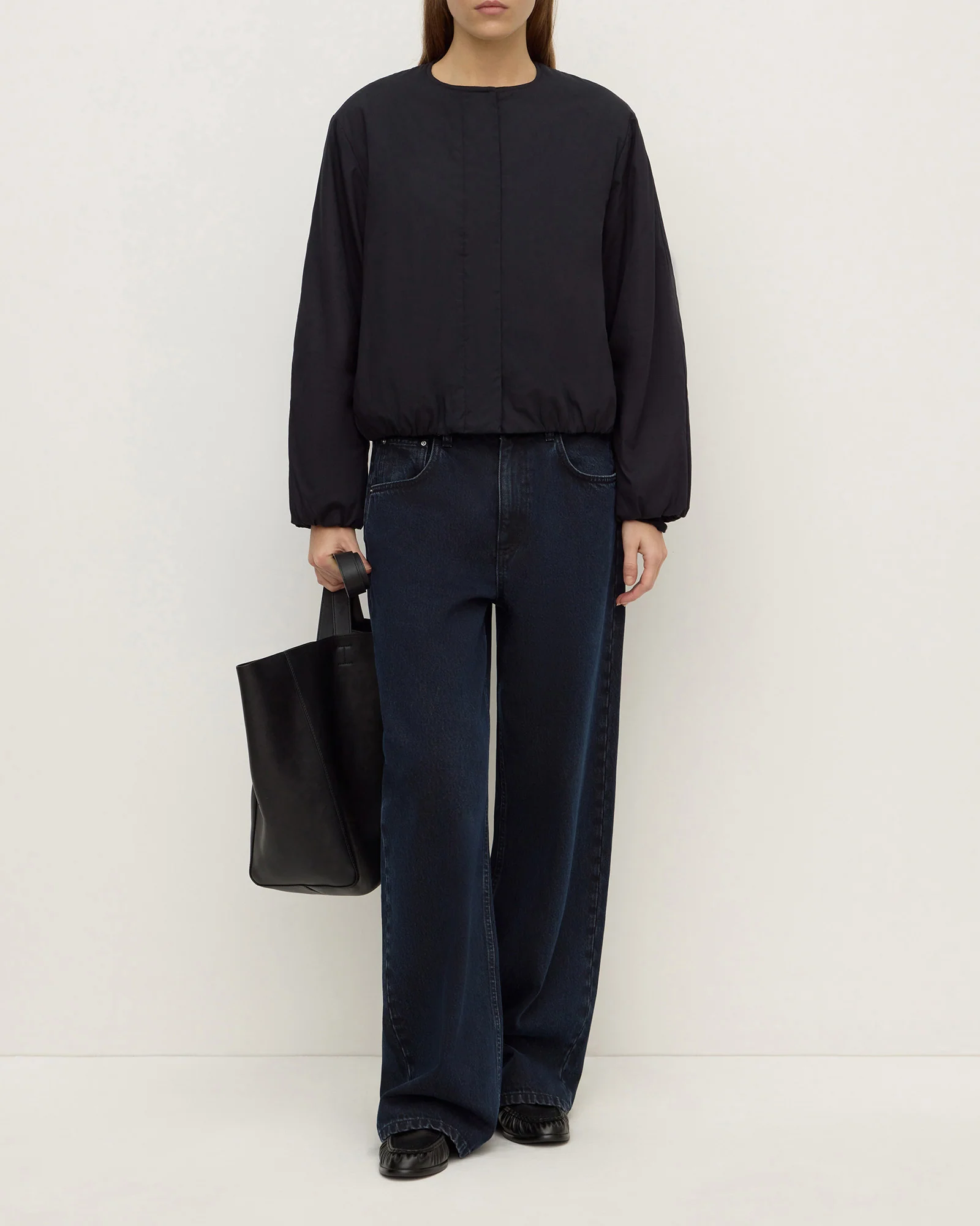 Assembly Label Zoie Padded Bomber Jacket - Navy - Image 6