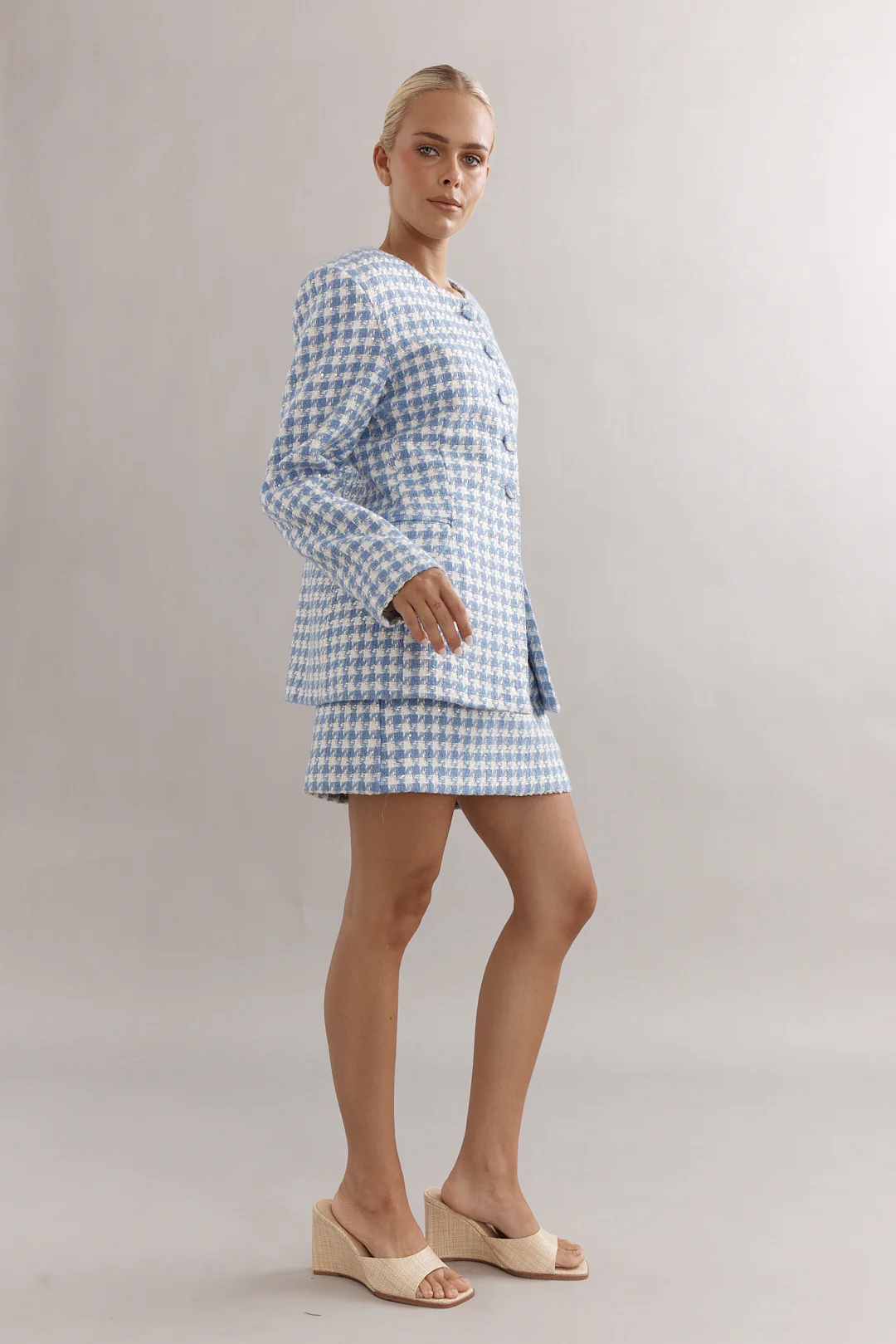 Caitlin Crisp Sable Skirt - Blue - Image 6