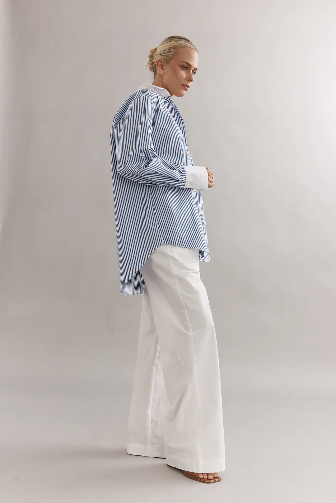 Caitlin Crisp Varsity Shirt - Denim Stripe - Image 6