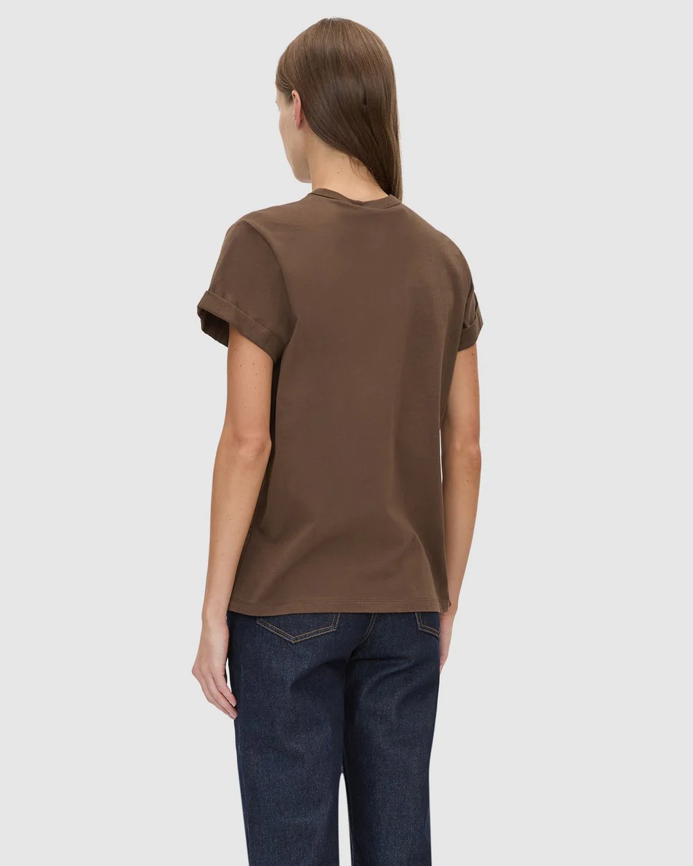 Camilla and Marc Maren Logo Roll Sleeve Tee - Chocolate - Image 3