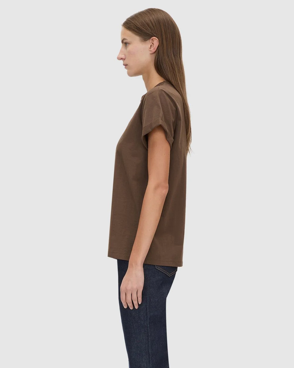 Camilla and Marc Maren Logo Roll Sleeve Tee - Chocolate - Image 4