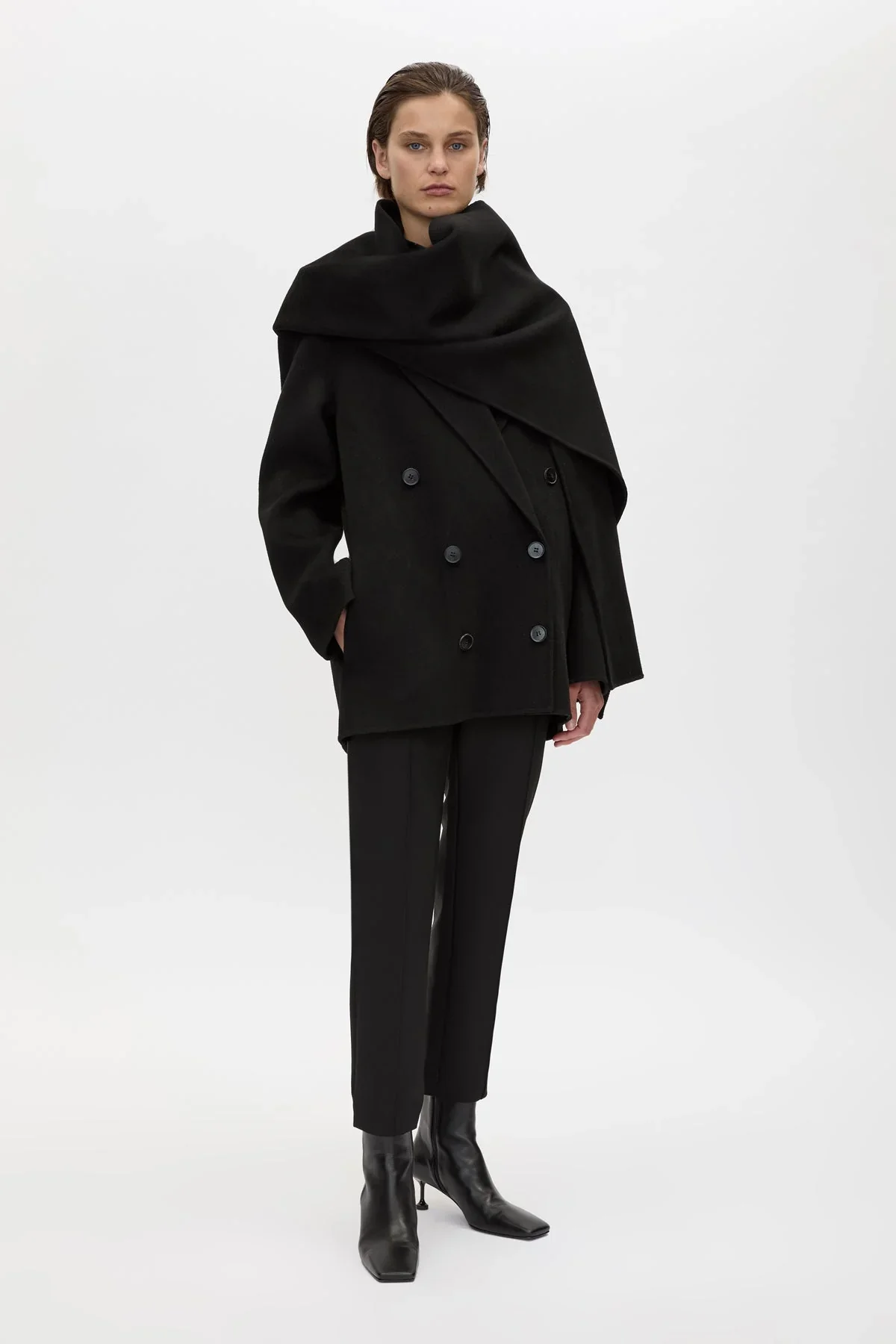 Camilla and Marc Memoria Coat With Scarf - Black - Image 3