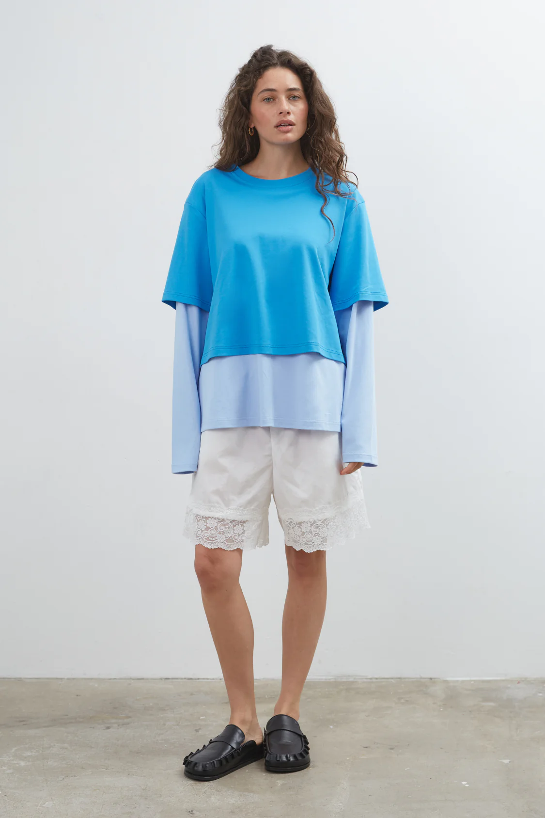 Commonplace Blue Crush LS Tee - Bright Blue - Image 4