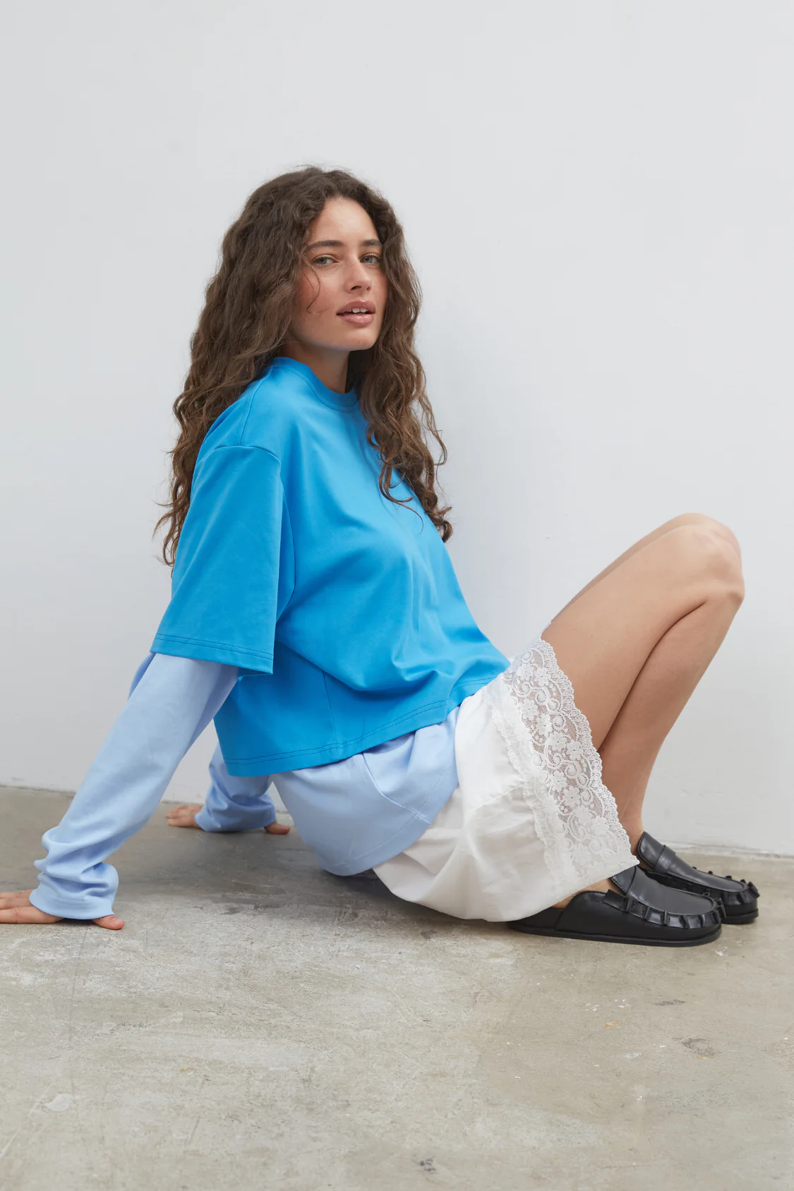 Commonplace Blue Crush LS Tee - Bright Blue - Image 7