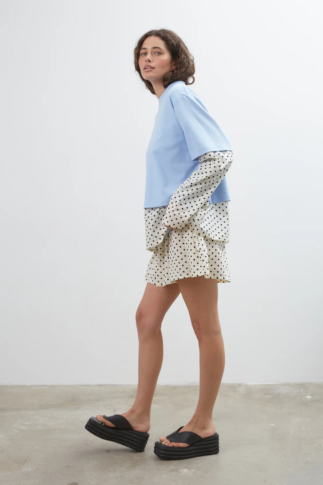 Commonplace Blue Crush LS Tee - Light Blue/Polka - Image 4