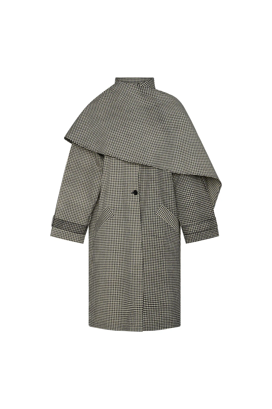 Commonplace Lady Gingham Trench - Black/White - Image 5