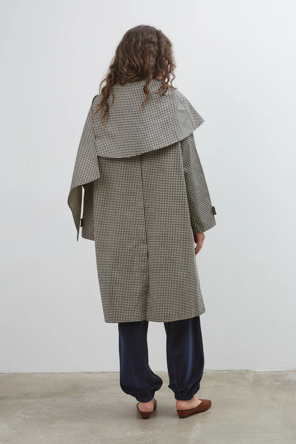 Commonplace Lady Gingham Trench - Black/White - Image 8