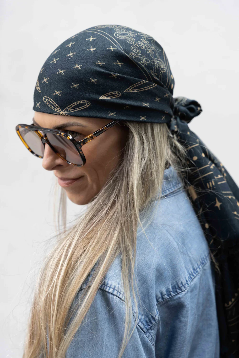 Dark Hampton x Ellie Compton The Quin Navy Wool Silk Scarf Arriving End July - Image 3