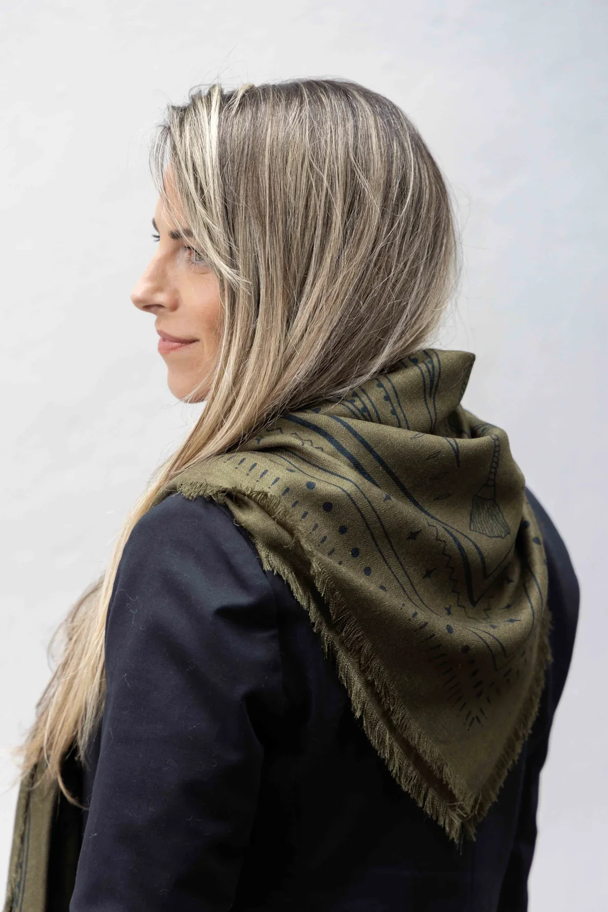 Dark Hampton x Ellie Compton The Yorke Wool Silk Scarf - Image 4