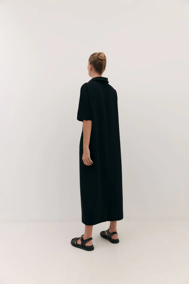 Harris Tapper Long Polo Dress - Black - Image 10