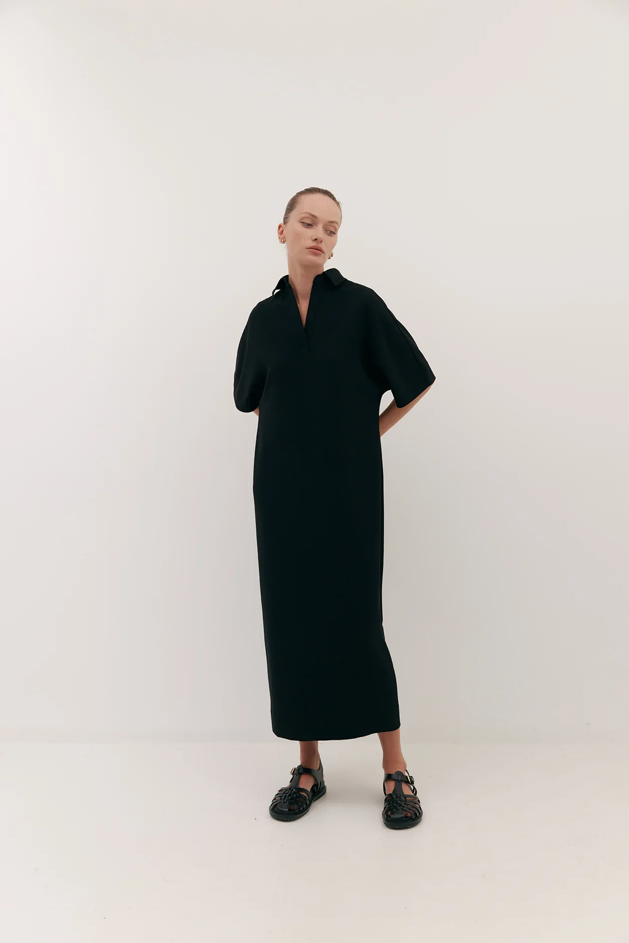 Harris Tapper Long Polo Dress - Black - Image 3