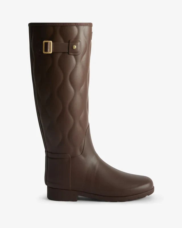 Hunter Women's Original Refined Tall - Onion Ouilt Brown Bolt