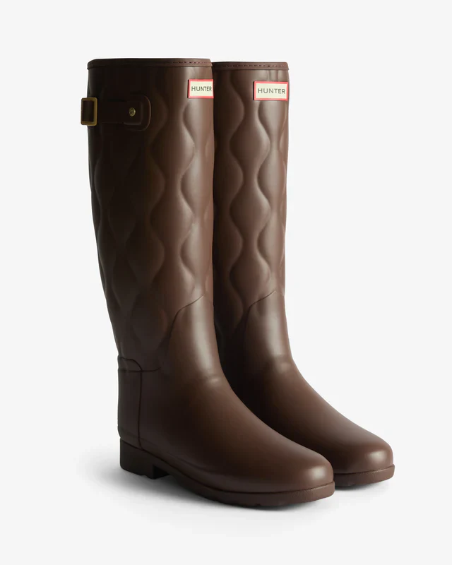 Hunter Women's Original Refined Tall - Onion Ouilt Brown Bolt - Image 2