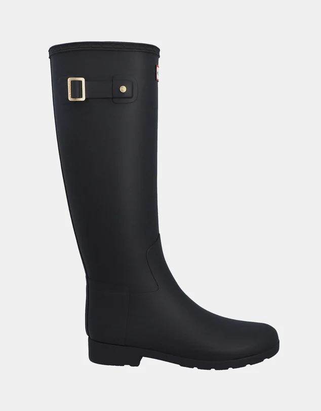 Hunter Women's Refined Gold Trim Tall Boot - Black