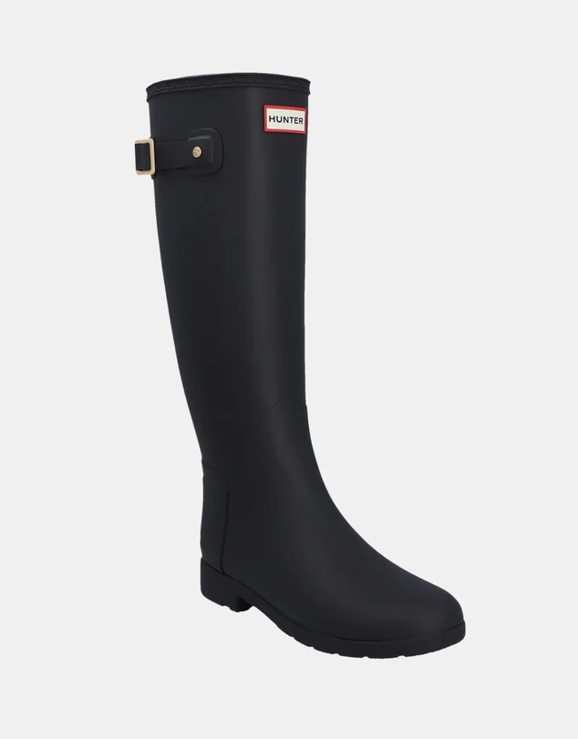 Hunter Women's Refined Gold Trim Tall Boot - Black - Image 2