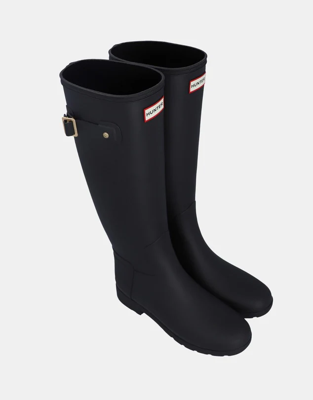 Hunter Women's Refined Gold Trim Tall Boot - Black - Image 3