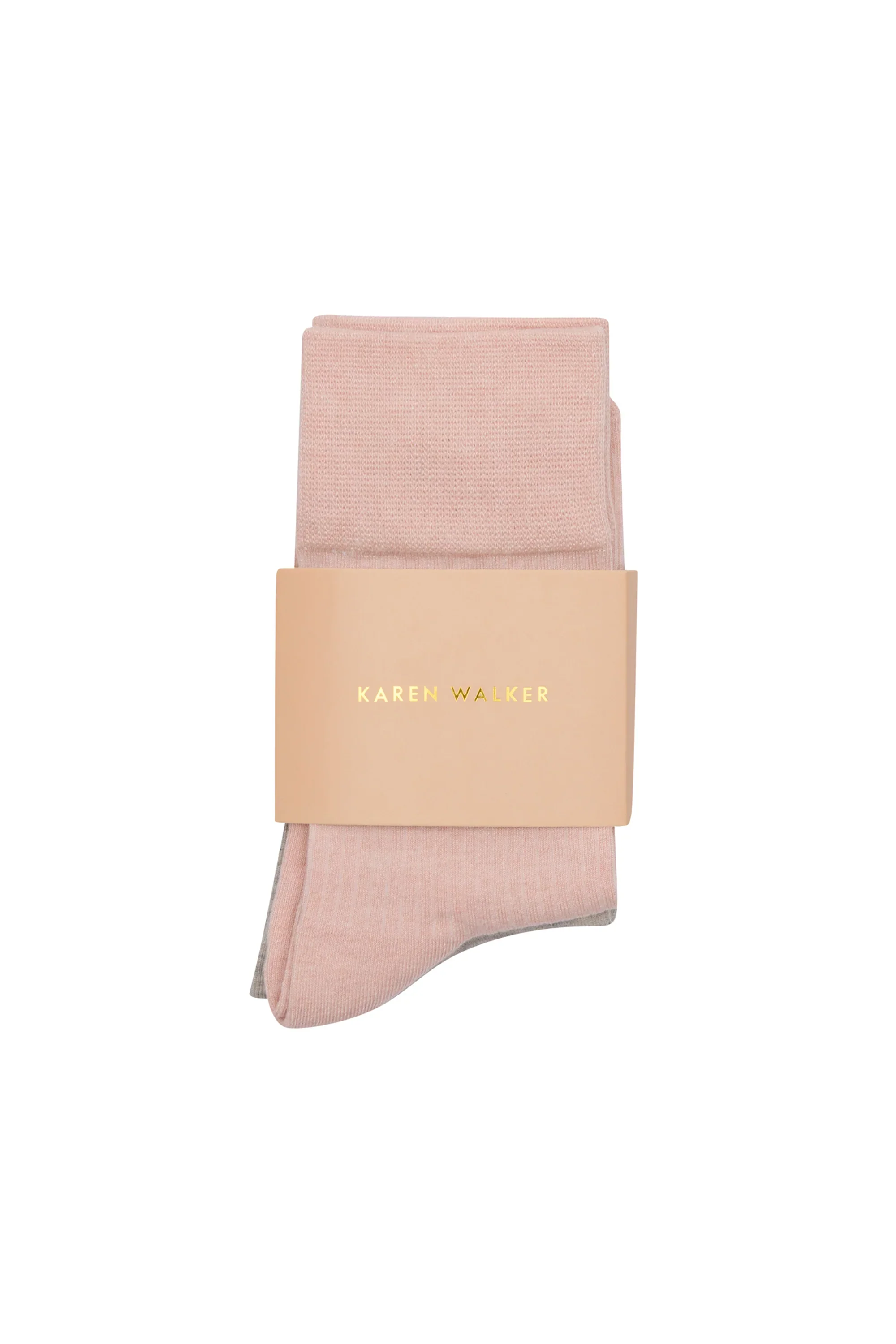 Karen Walker Runaway Girl Socks 2 Pack - Blush/Light grey - Image 2