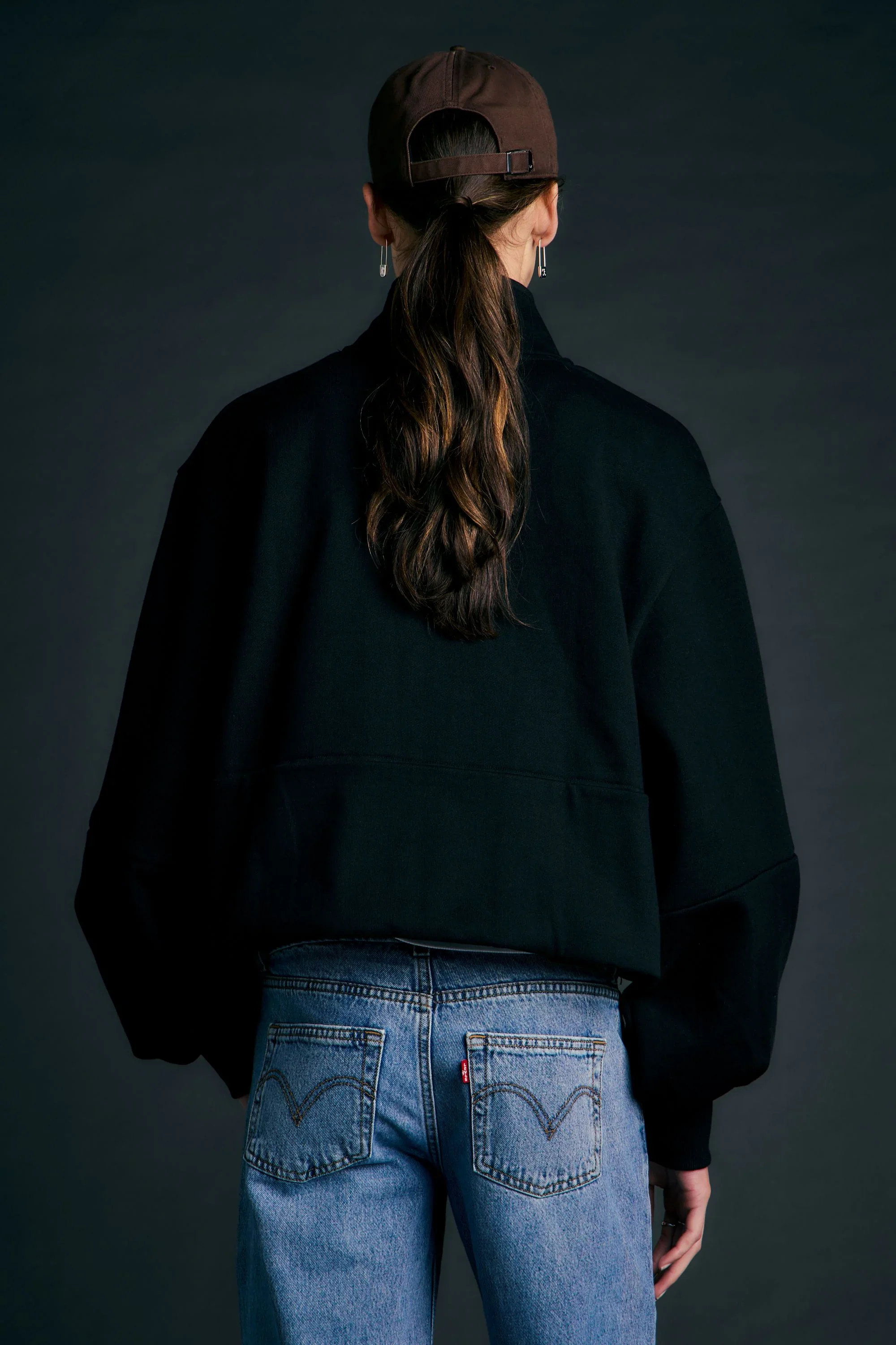Karen Walker Runaway Zip Front Sweatshirt - Black - Image 3