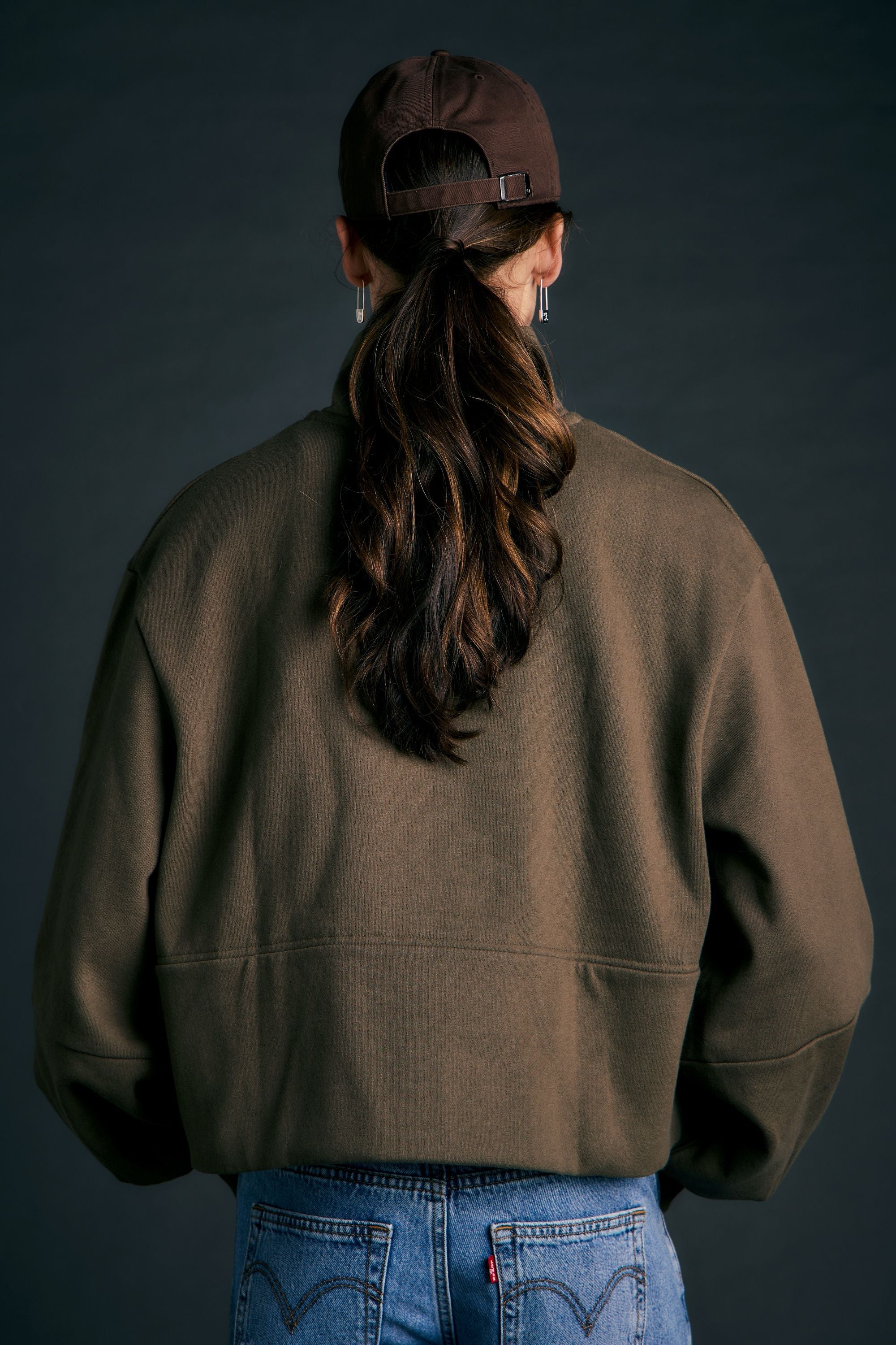 Karen Walker Runaway Zip Front Sweatshirt - Hunter Green - Image 3