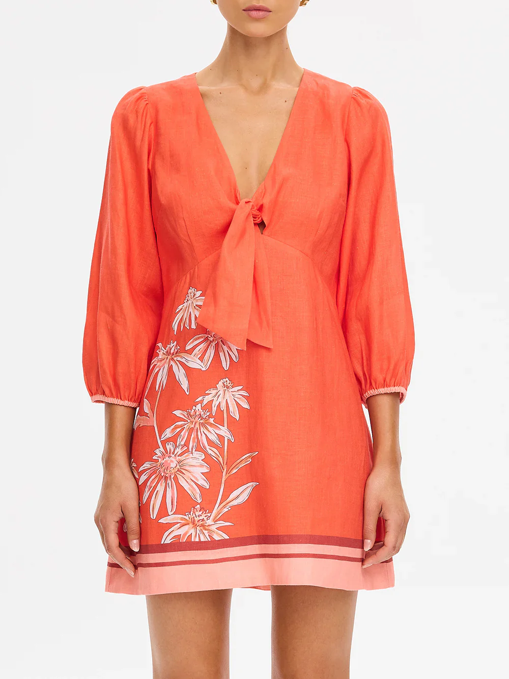 Kivari Ruby Tie Front Mini Dress - Image 6