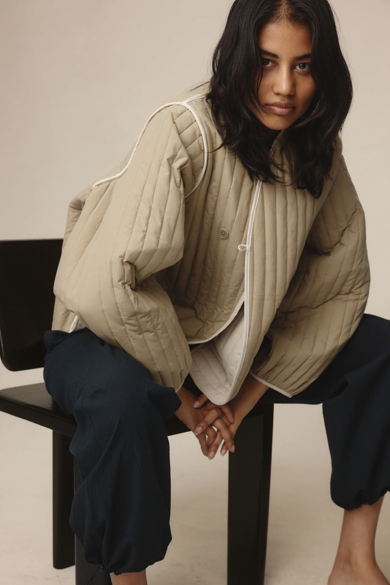 Marle Agnes Reversible Jacket - Putty/Sage Green