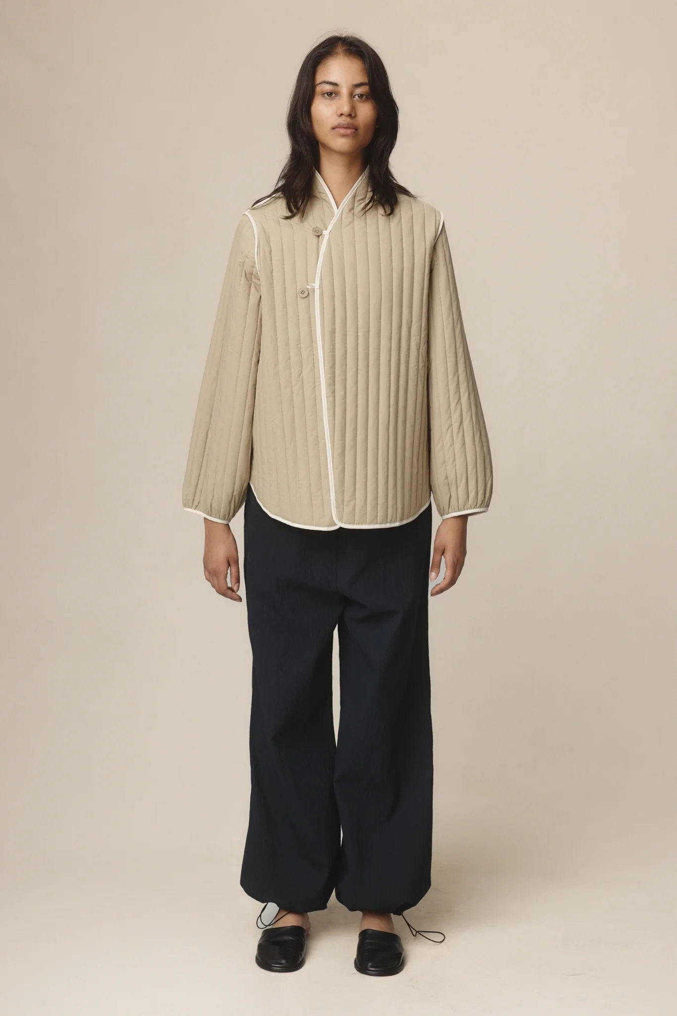 Marle Agnes Reversible Jacket - Putty/Sage Green - Image 3