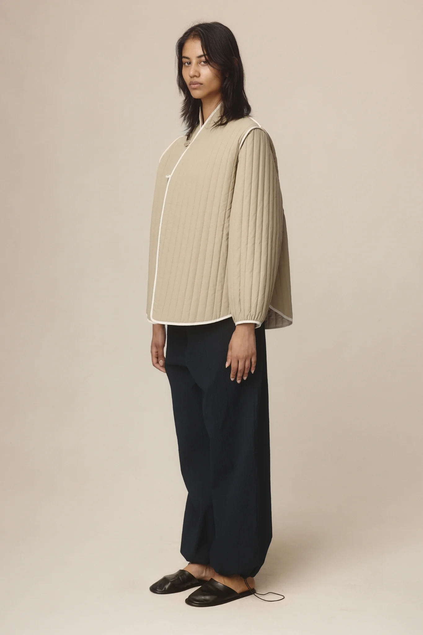 Marle Agnes Reversible Jacket - Putty/Sage Green - Image 6