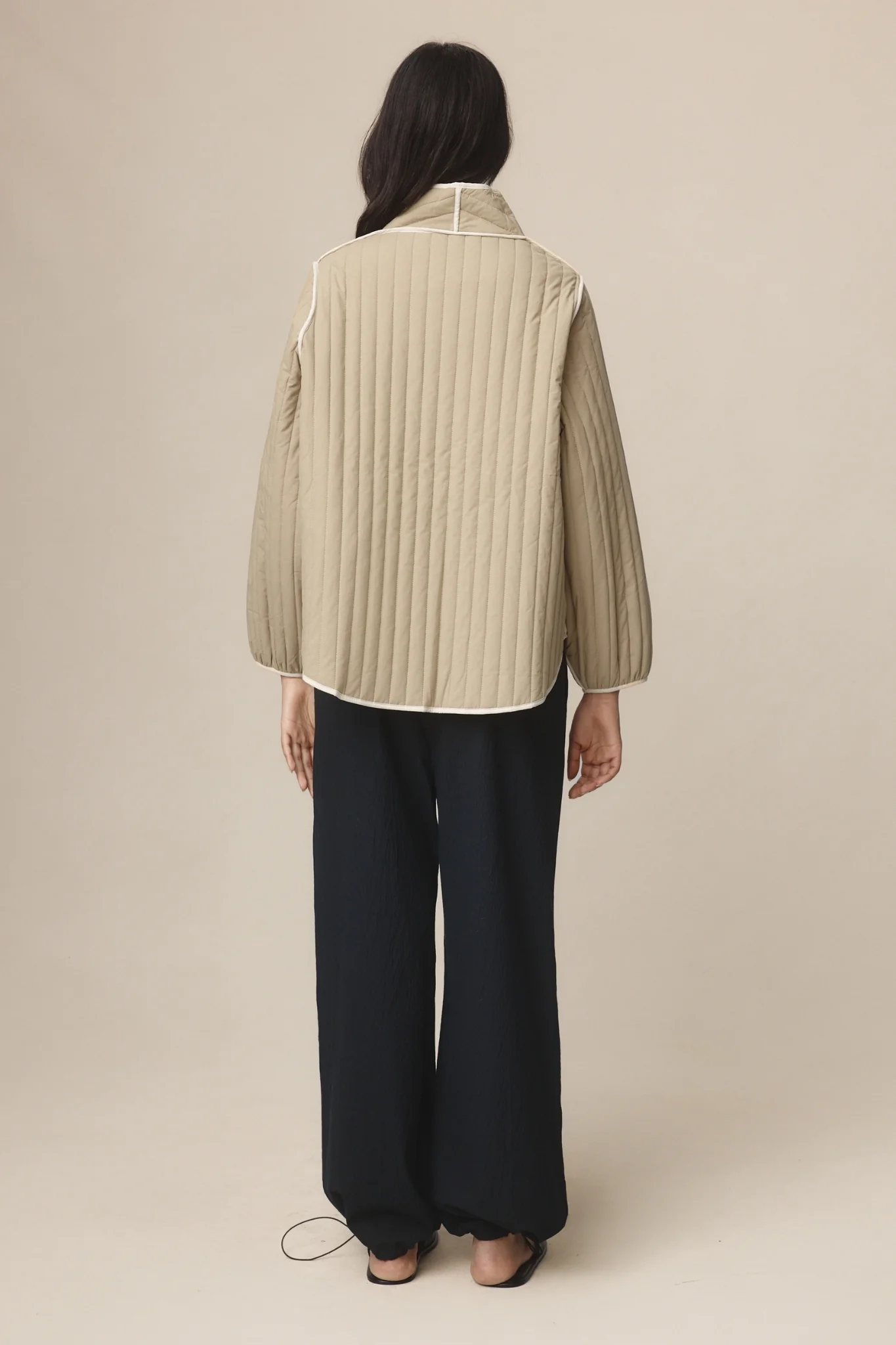 Marle Agnes Reversible Jacket - Putty/Sage Green - Image 7