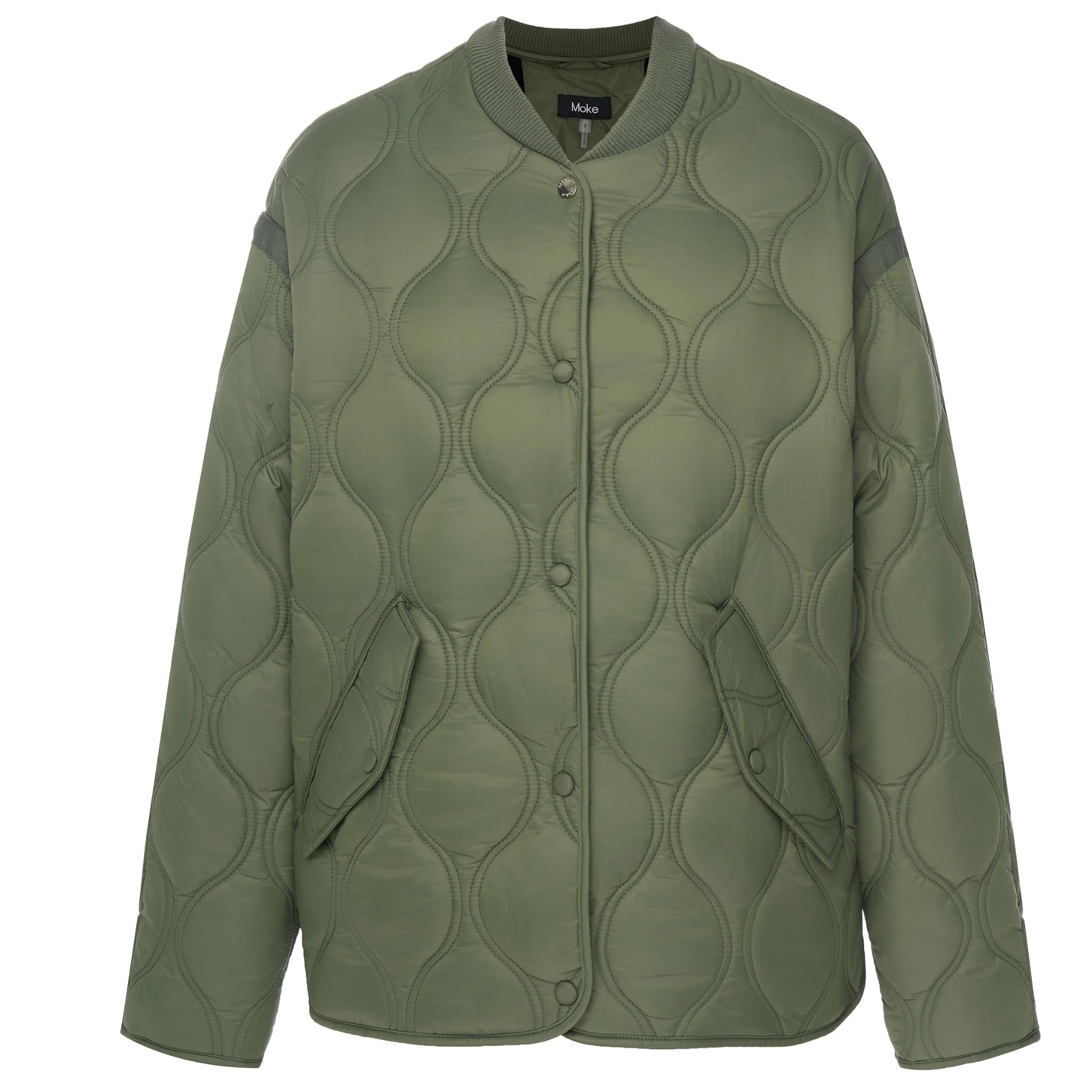 Moke Talei Women Quilt Bomber - Olive Green - Image 6