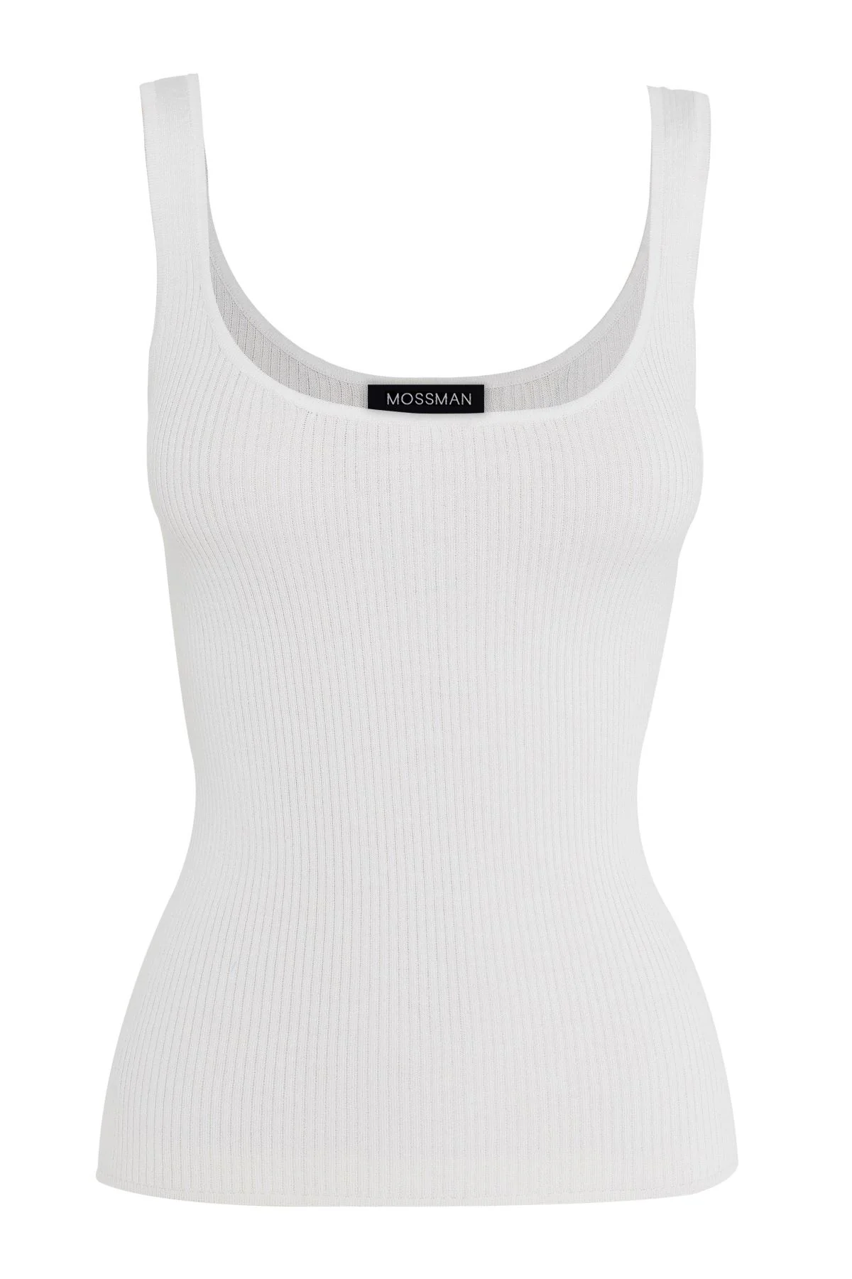 Mossman Fine Line Knit Tank - White - Image 8