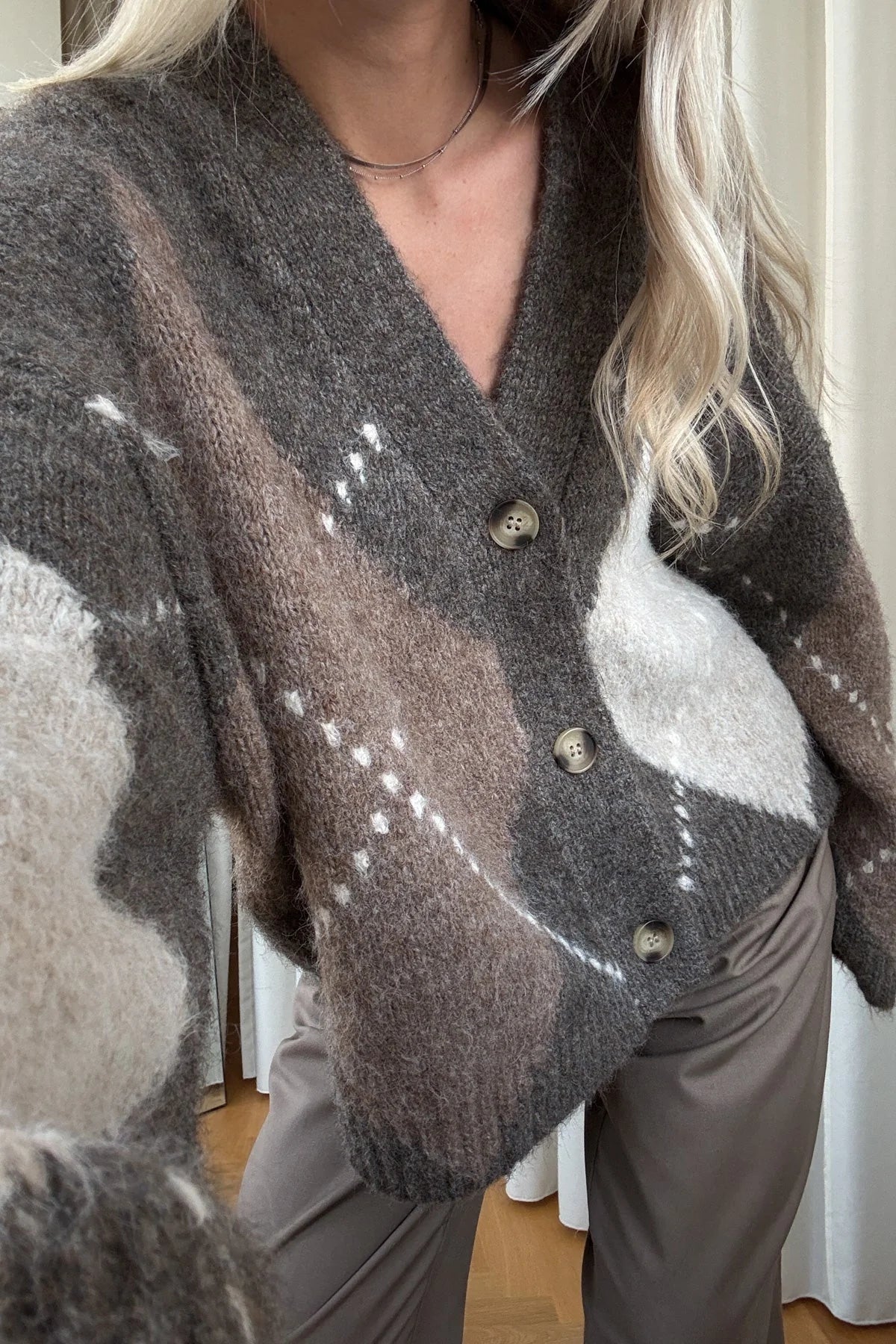 Noella Laiana Cardigan - Ash Brown Mix - Image 2