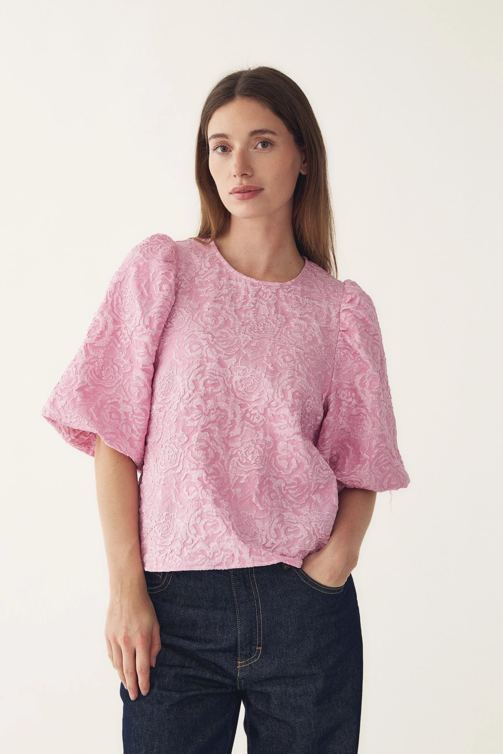 Noella Shelly Blouse - Baby Pink