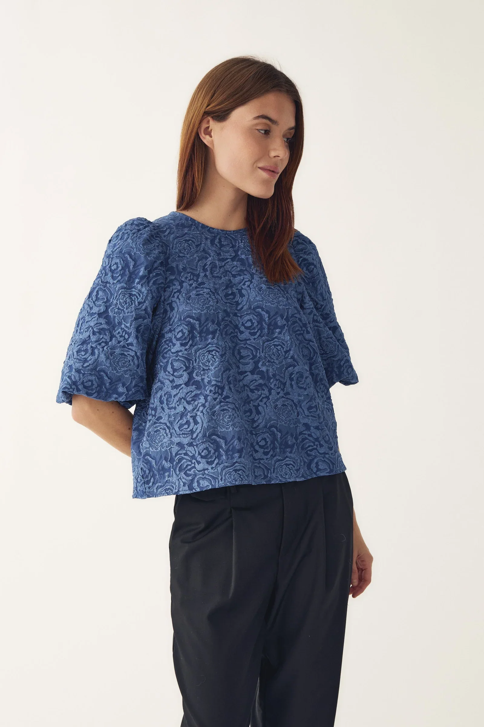 Noella Shelly Blouse - Dusty Blue