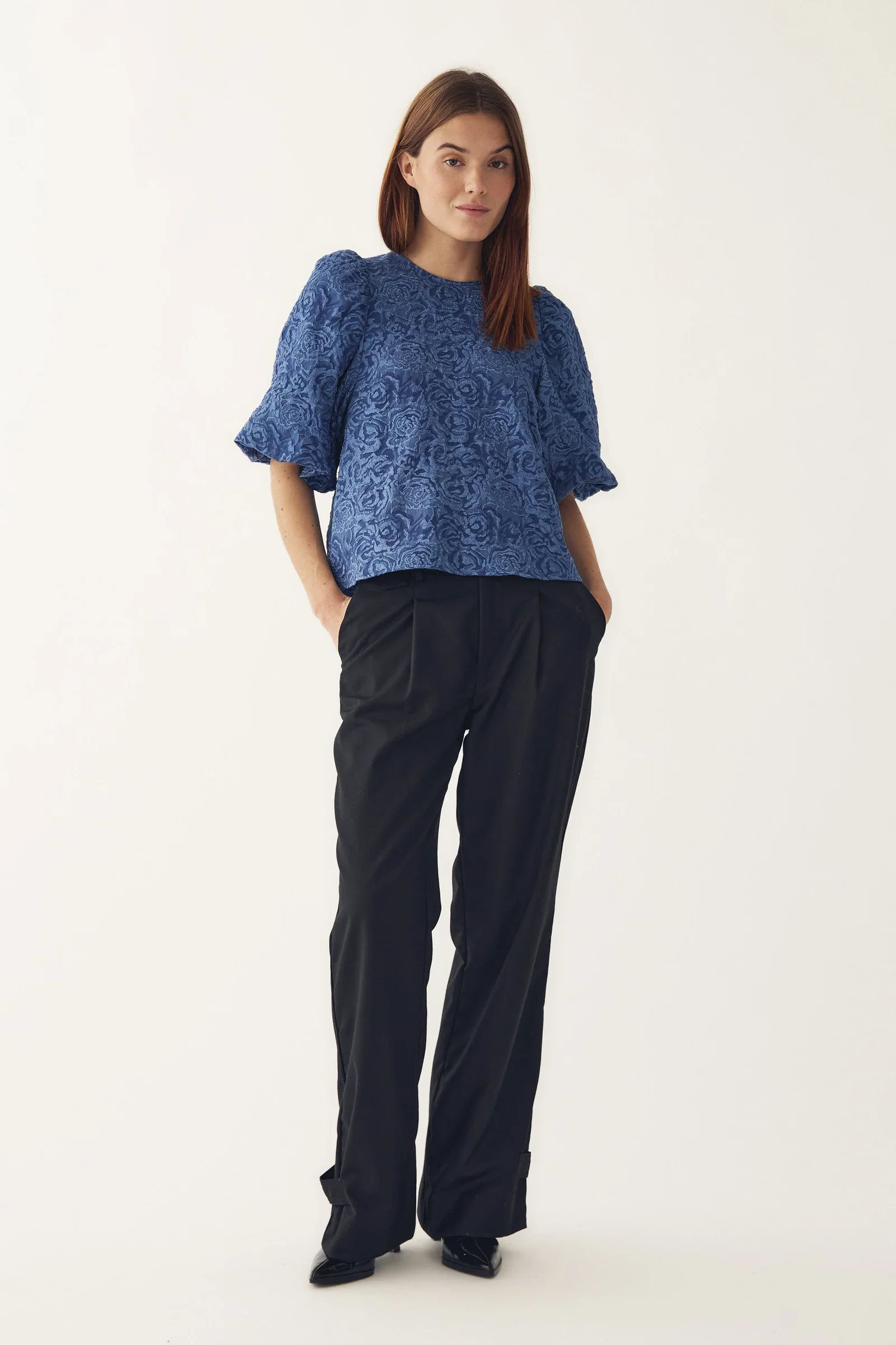 Noella Shelly Blouse - Dusty Blue - Image 5