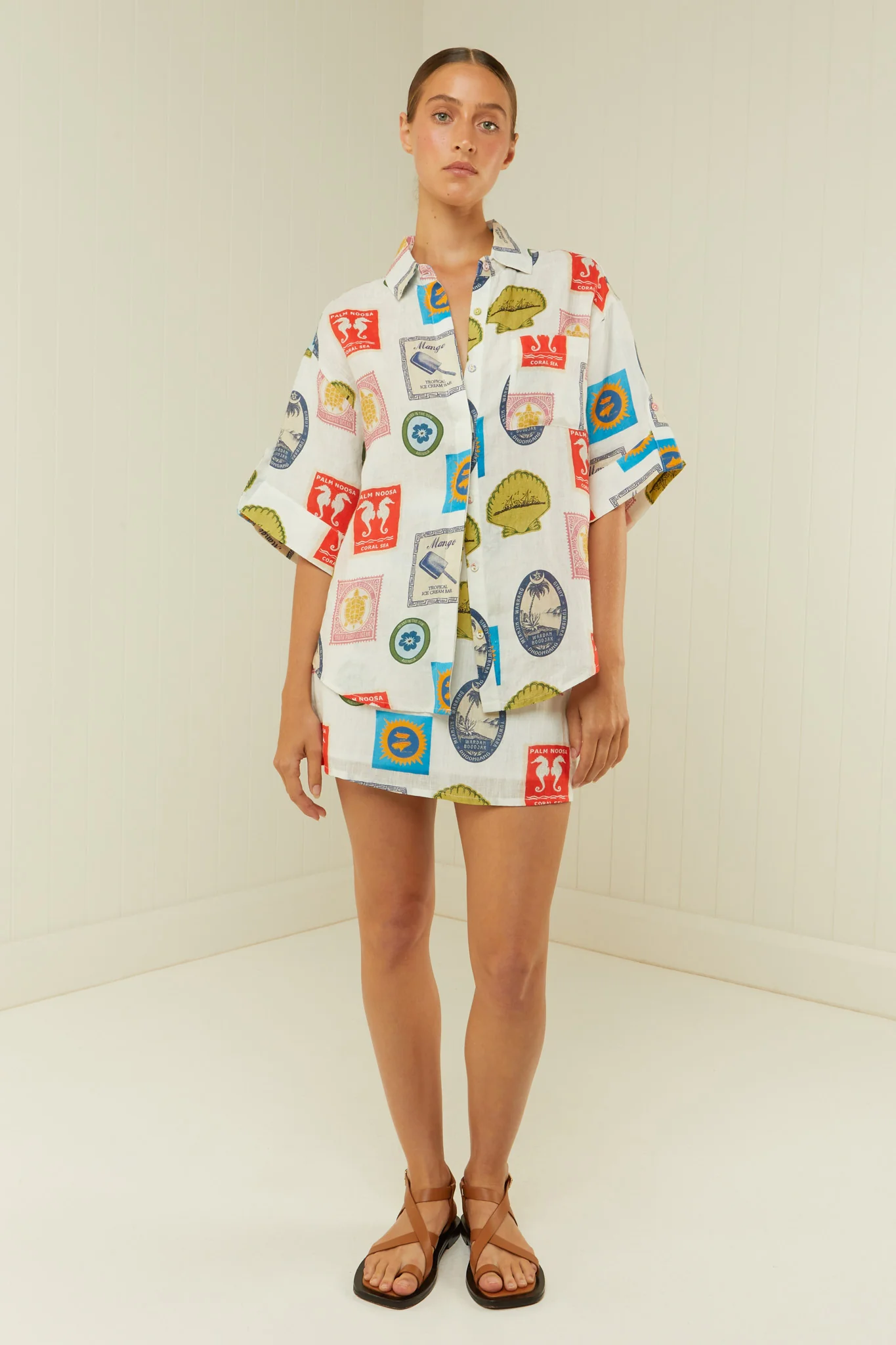 Palm Noosa East Mini Skirt - Holiday Stamp - Image 3
