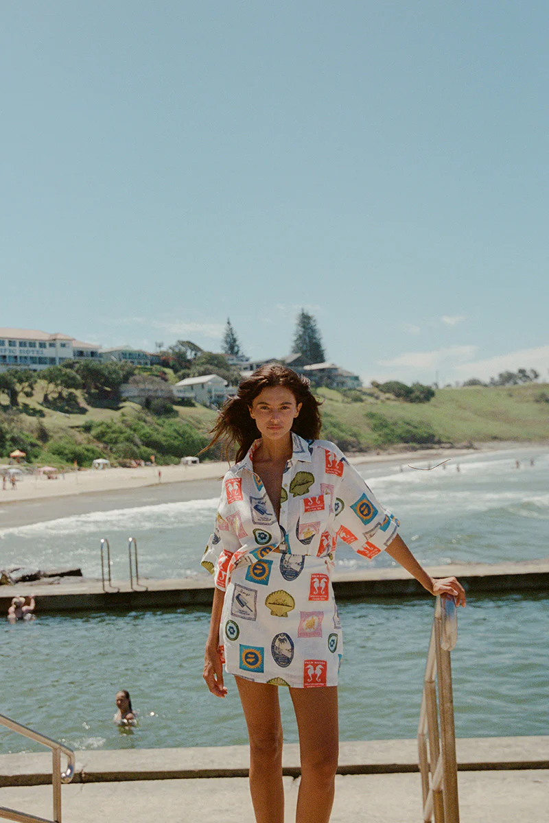 Palm Noosa East Mini Skirt - Holiday Stamp - Image 4