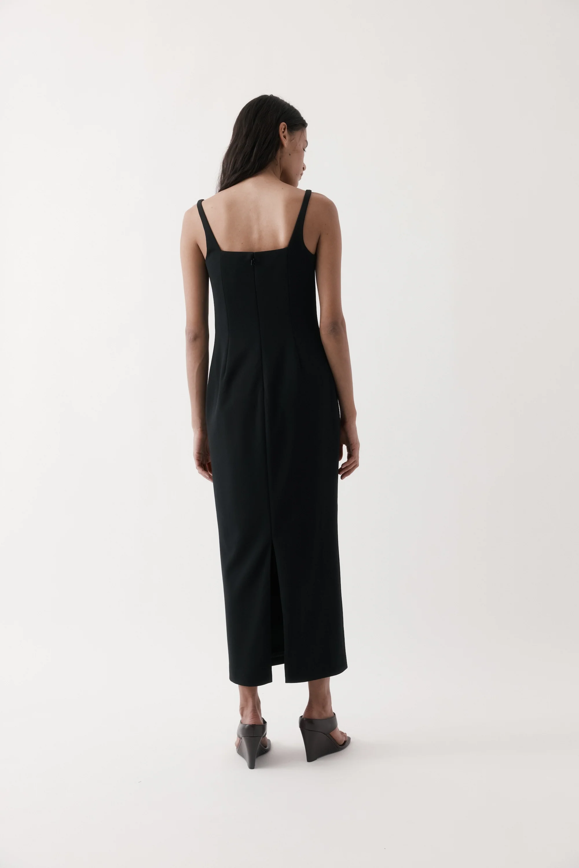 Rebe Column Cape Dress - Black - Image 4
