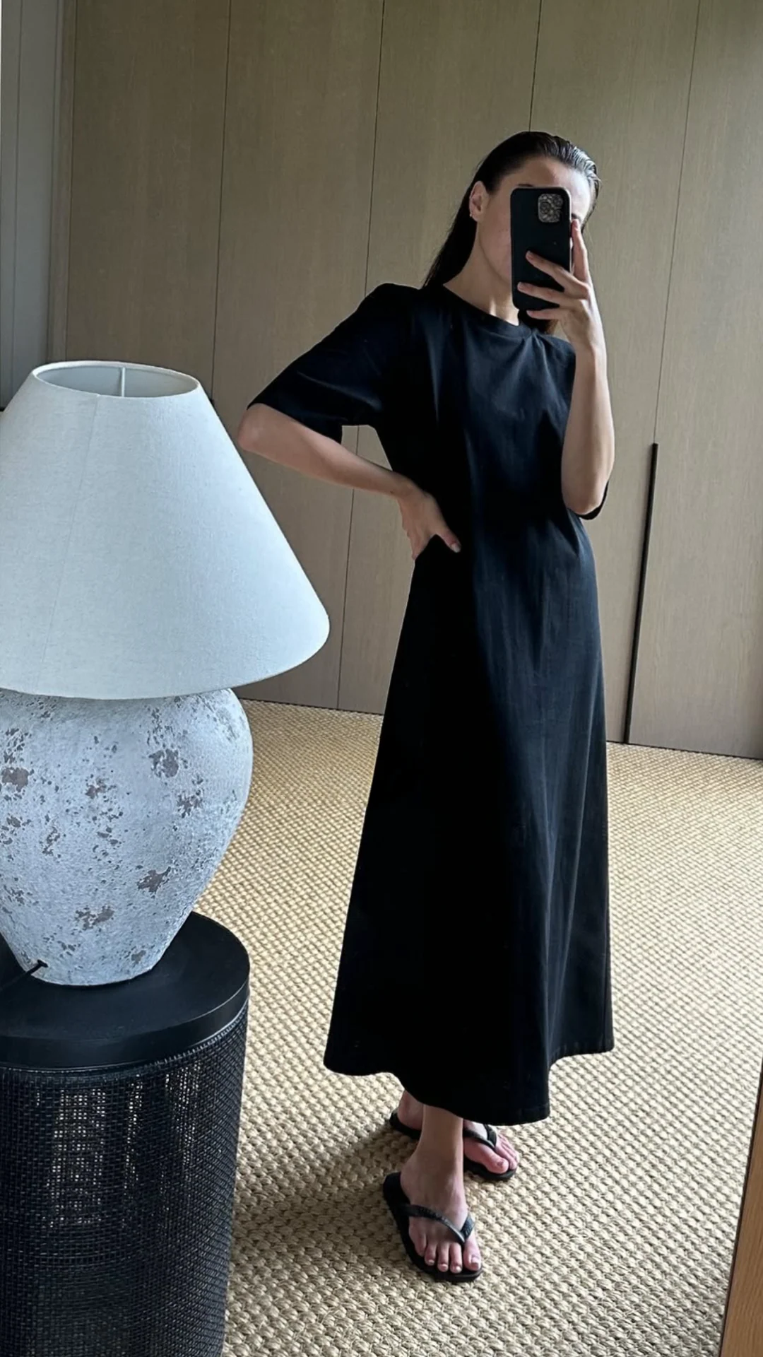 Rebe Cotton T-Shirt Dress - Black - Image 2