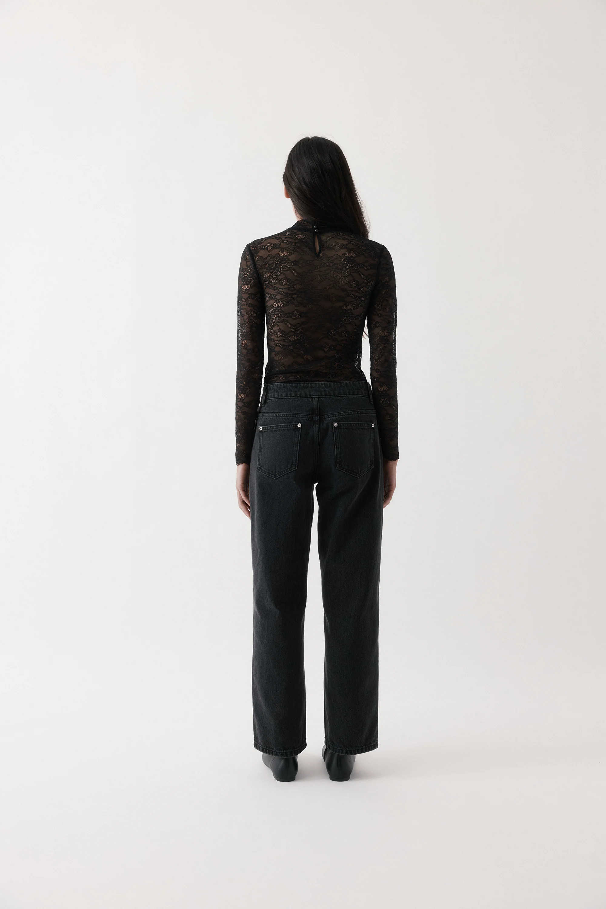 Rebe Lace Long Sleeve - Black - Image 5
