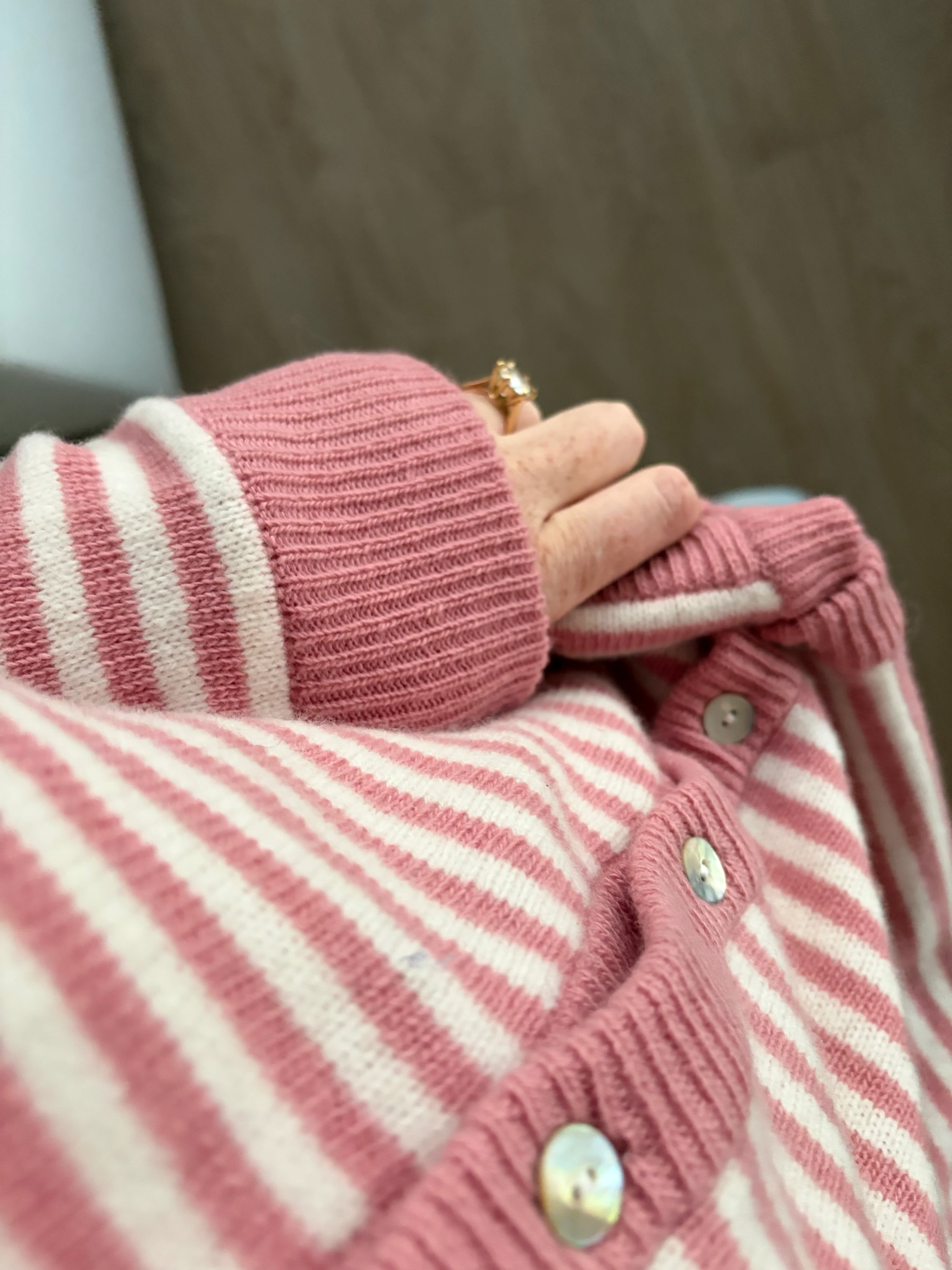 Remain x Hyde Exclusive Merino Tali Cardigan - Rose Stripe - Image 6