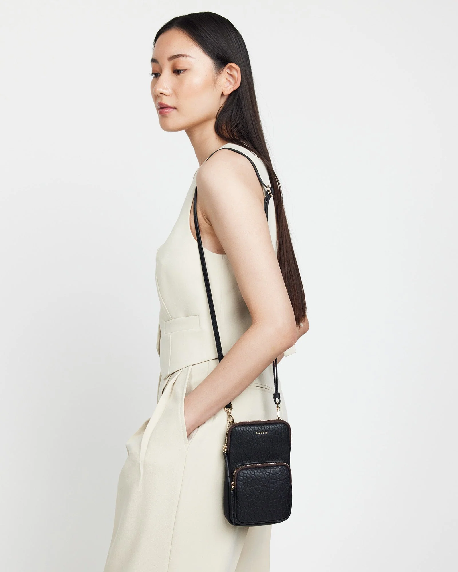 SABEN Nikko Pocket Phone Sling - Black Bubble